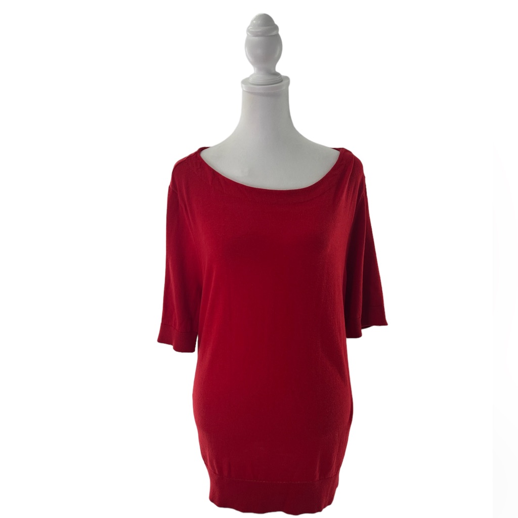 Talbots Short Sleeve Sweater With Keyhole Back